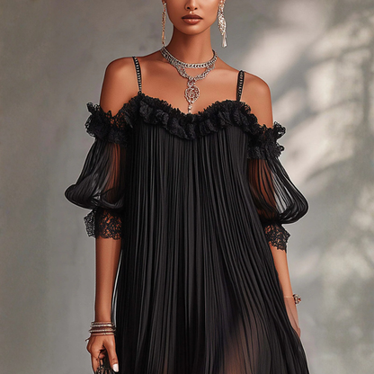 Robe Longue Élégante Femme en Mousseline