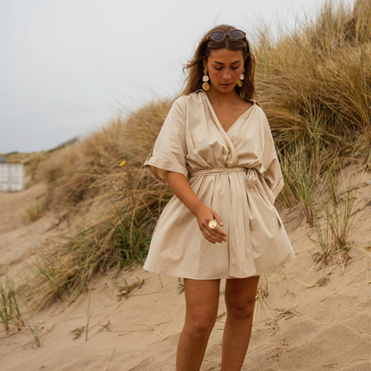 Robe Fluide Élégante Femme avec Ceinture Ajustable