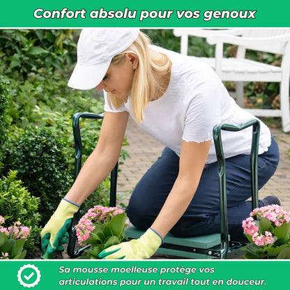 Banc de Jardinage 2-en-1 Confort et Praticité