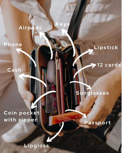 Porte-monnaie Croisé Compact avec Bandoulière ( 1 acheté + 1 offert )
