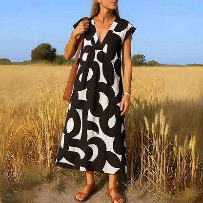 Robe fluide femme col V