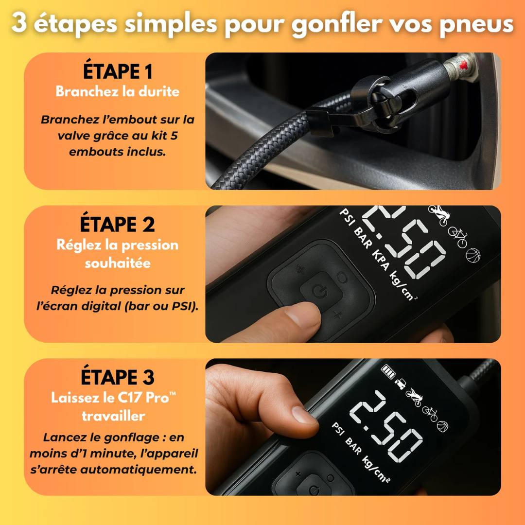 Compresseur d’air sans fil intelligent