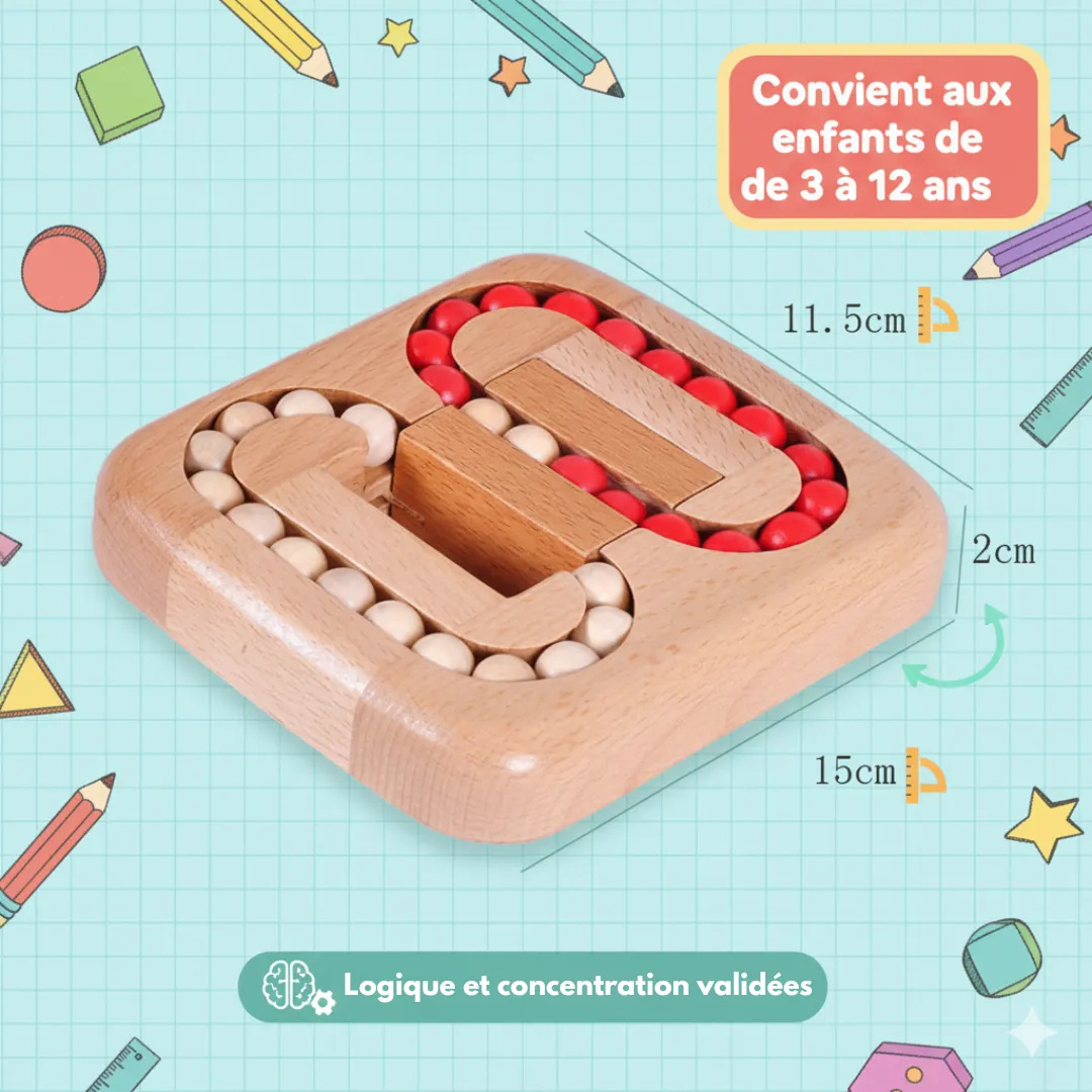 Casse-tête à billes en bois