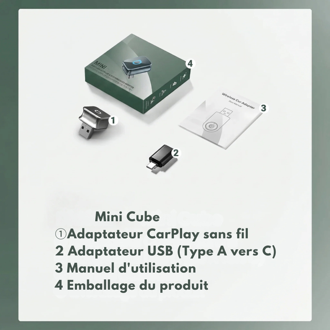 Mini Cube Connecteur CarPlay & Android Auto