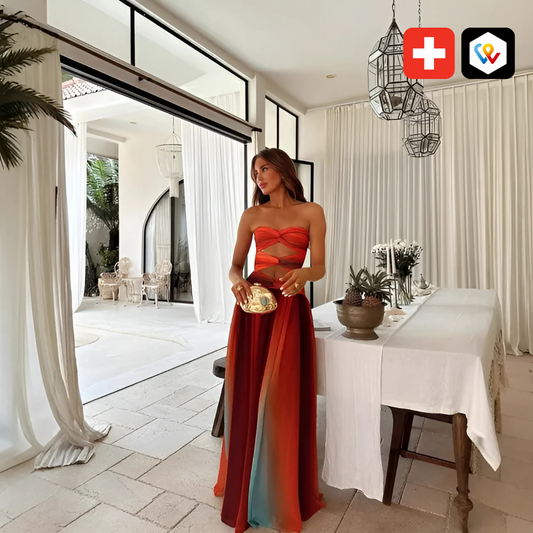 Robe Longue Élégante à Bretelles Ajustables