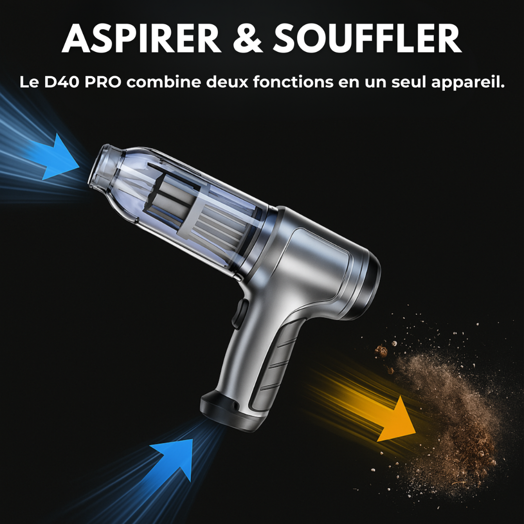 Aspirateur sans fil voiture compact et rechargeable