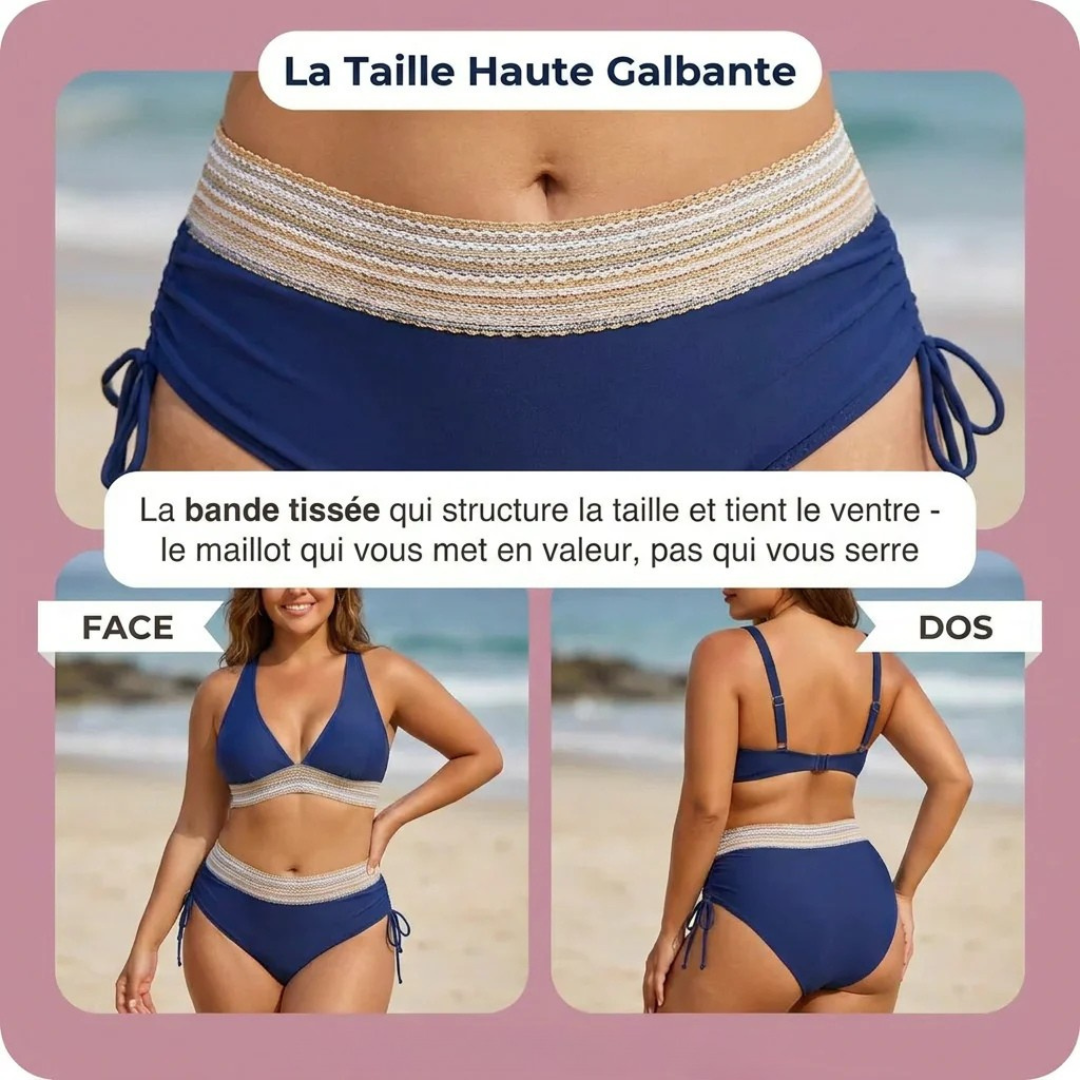 Bikini taille haute sculptant ventre plat