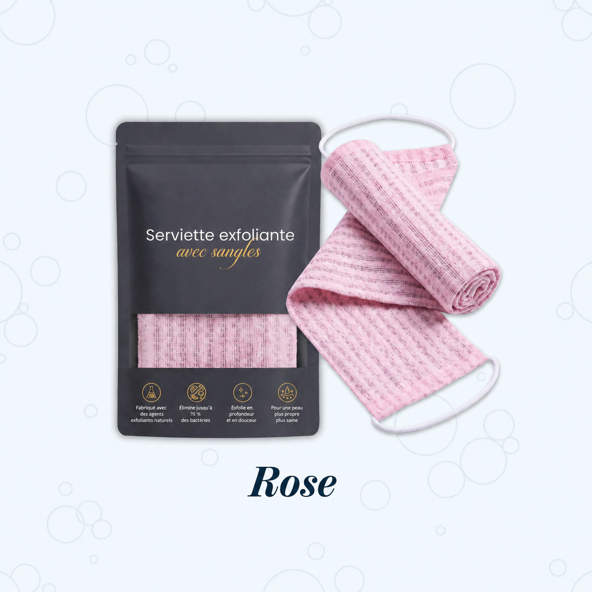 Serviette exfoliante corps longue
