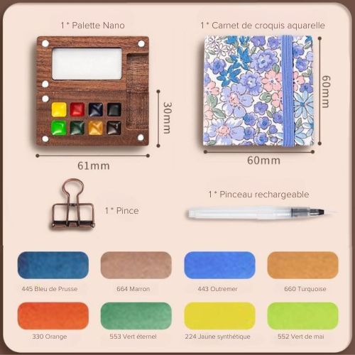 Palette et Kit de Peinture Ultra-Compact pour Artistes Voyageurs