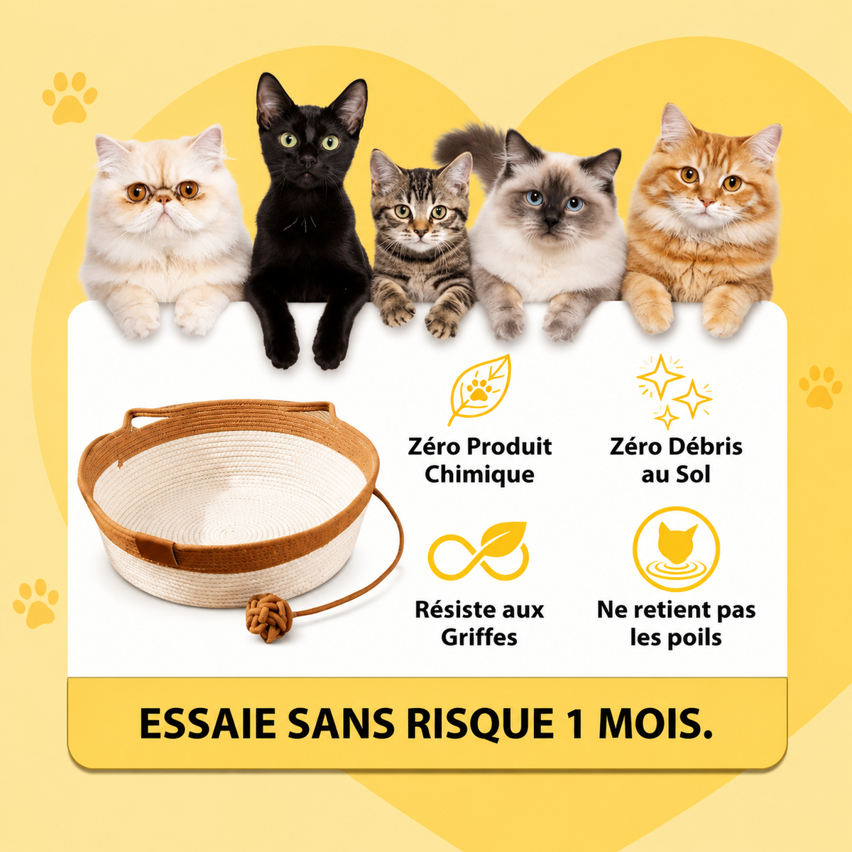 Geflochtenes Katzenkörbchen aus Naturfasern