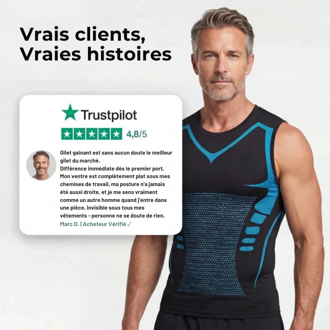 Gilet gainant homme ventre plat