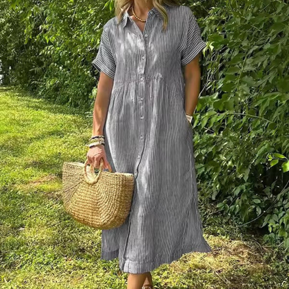 Robe longue d'été légère à rayures