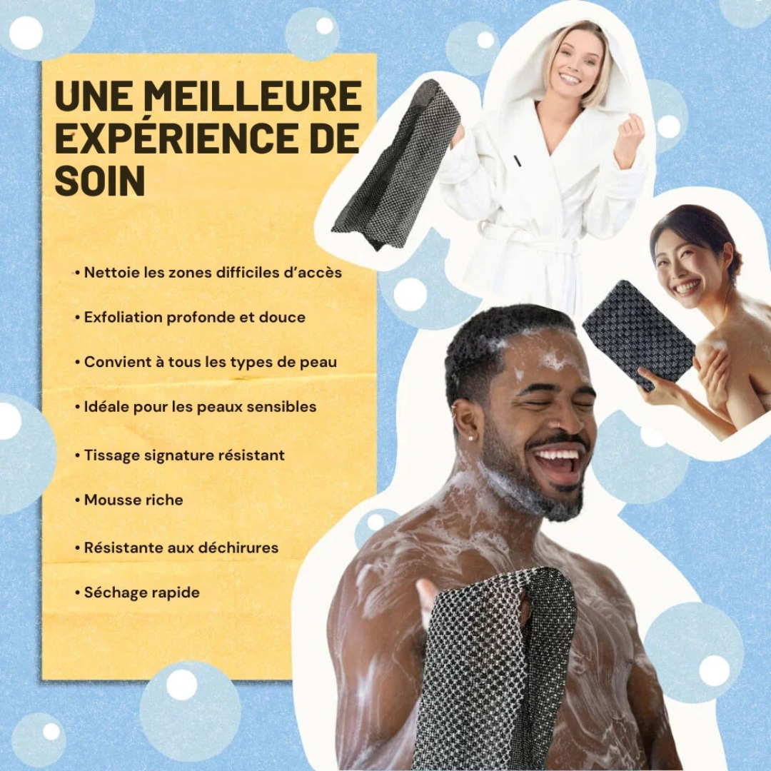 Serviette exfoliante douche