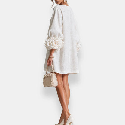 Strukturiertes Blumenkleid für Damen