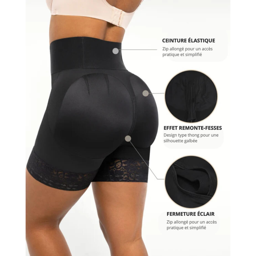 Short gainant taille haute femme