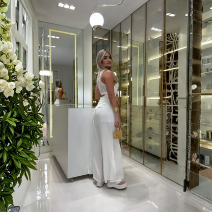 Elegante Spitzenlatzhose