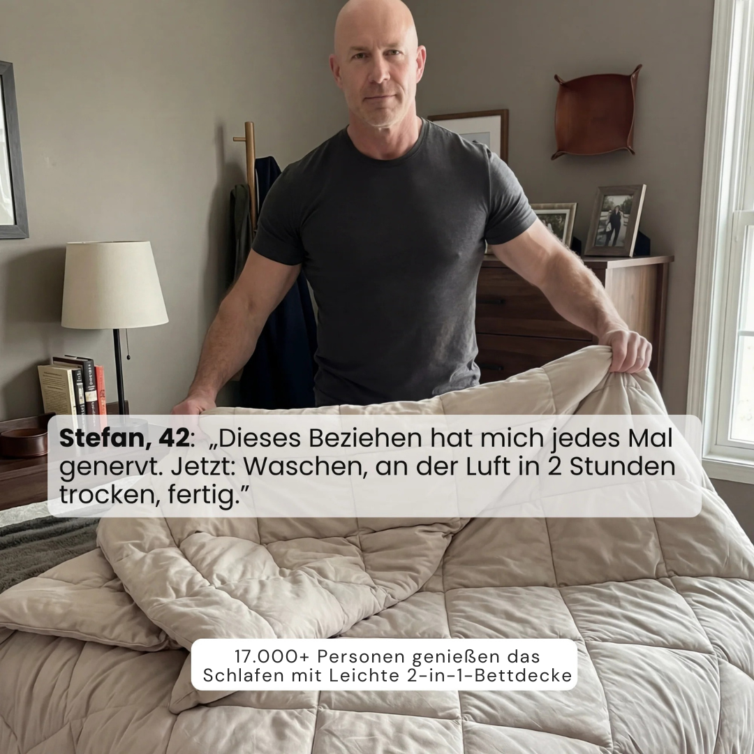 Leichte und atmungsaktive 2-in-1-Bettdecke ohne Bettlaken