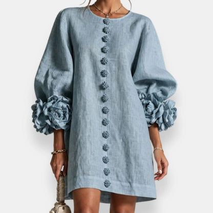 Strukturiertes Blumenkleid für Damen