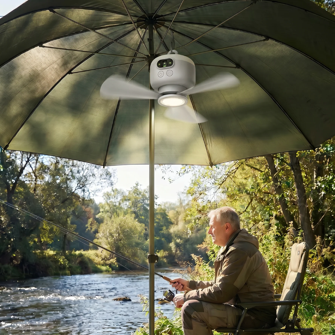 Tragbarer, wiederaufladbarer Ventilator mit LED und Fernbedienung