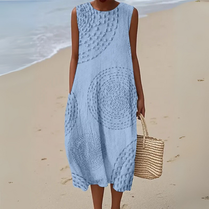 Robe Longue Texturée Sans Manches