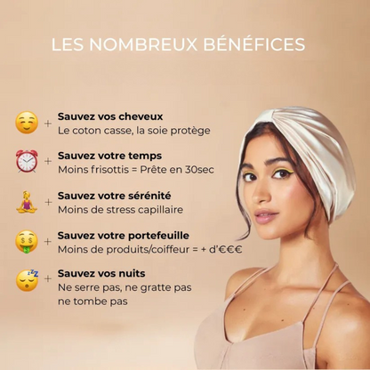 Bonnet de nuit en soie naturelle
