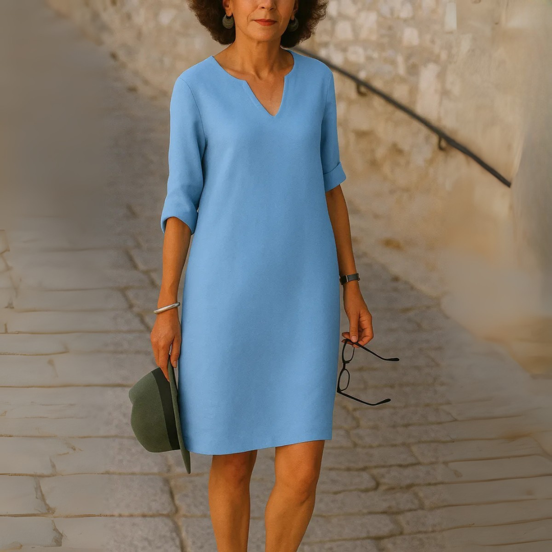 Robe Décontractée Col V Femme