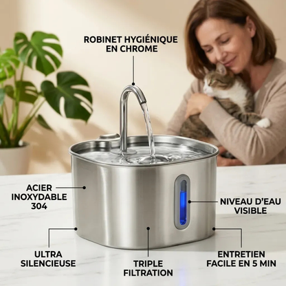Katzen-Trinkbrunnen aus Edelstahl