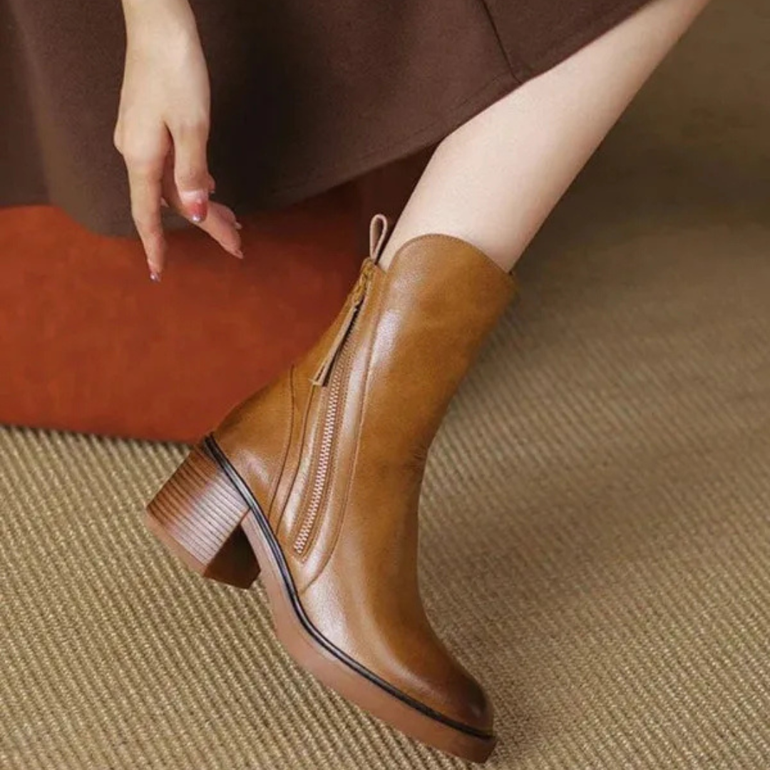 Elegante Lederstiefeletten