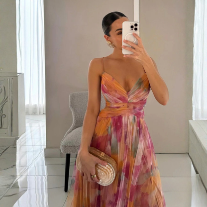 Robe Maxi Élégante Imprimé Floral