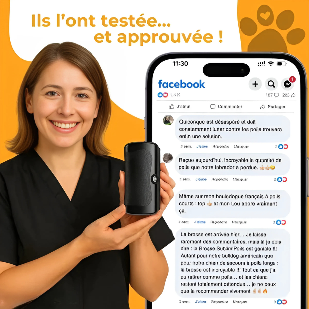 Brosse anti-poils pour chiens et chats