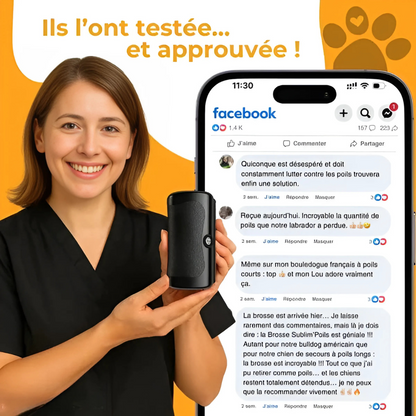 Brosse anti-poils pour chiens et chats