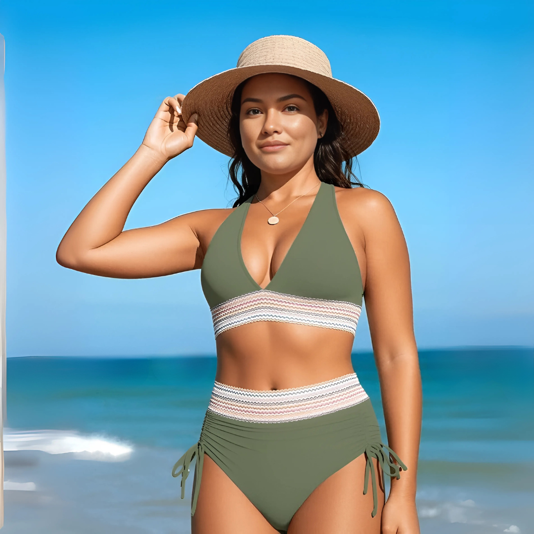 Bikini élégant taille haute sculptant