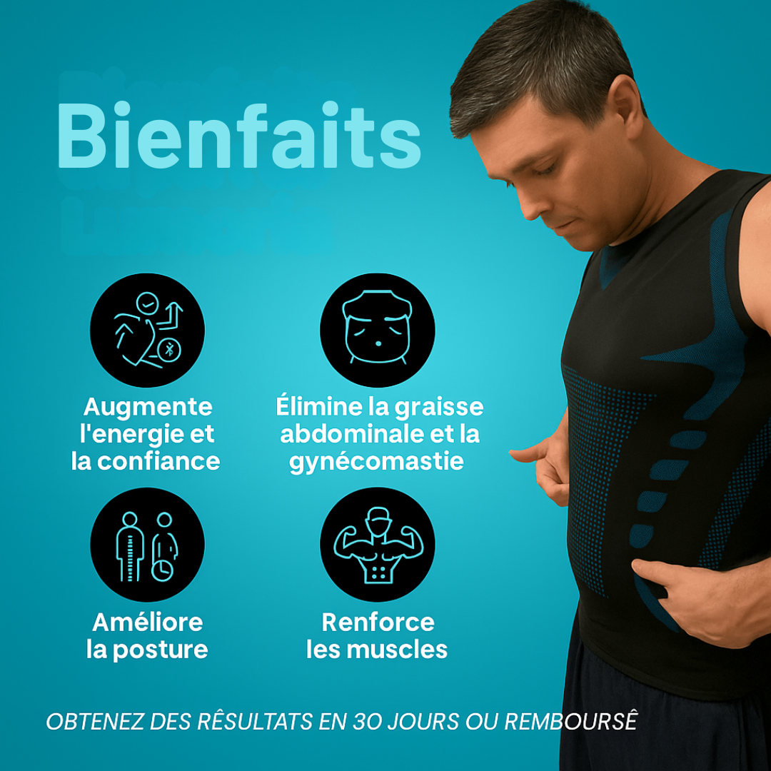 T-shirt de compression pour une posture améliorée et ventre plat