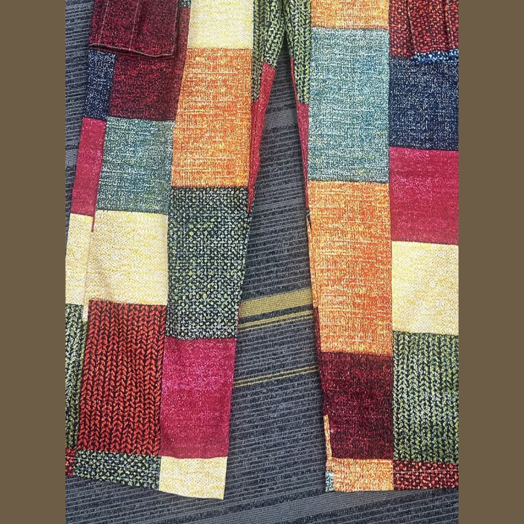 Pantalon cargo multicolore patchwork homme