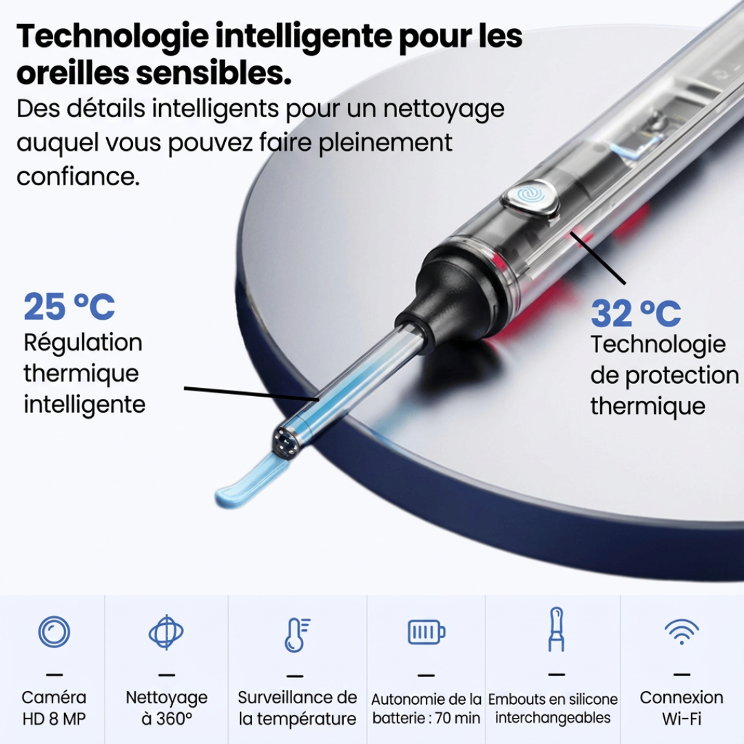 Nettoyeur d’oreilles avec caméra HD