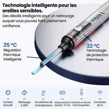 Nettoyeur d’oreilles avec caméra HD