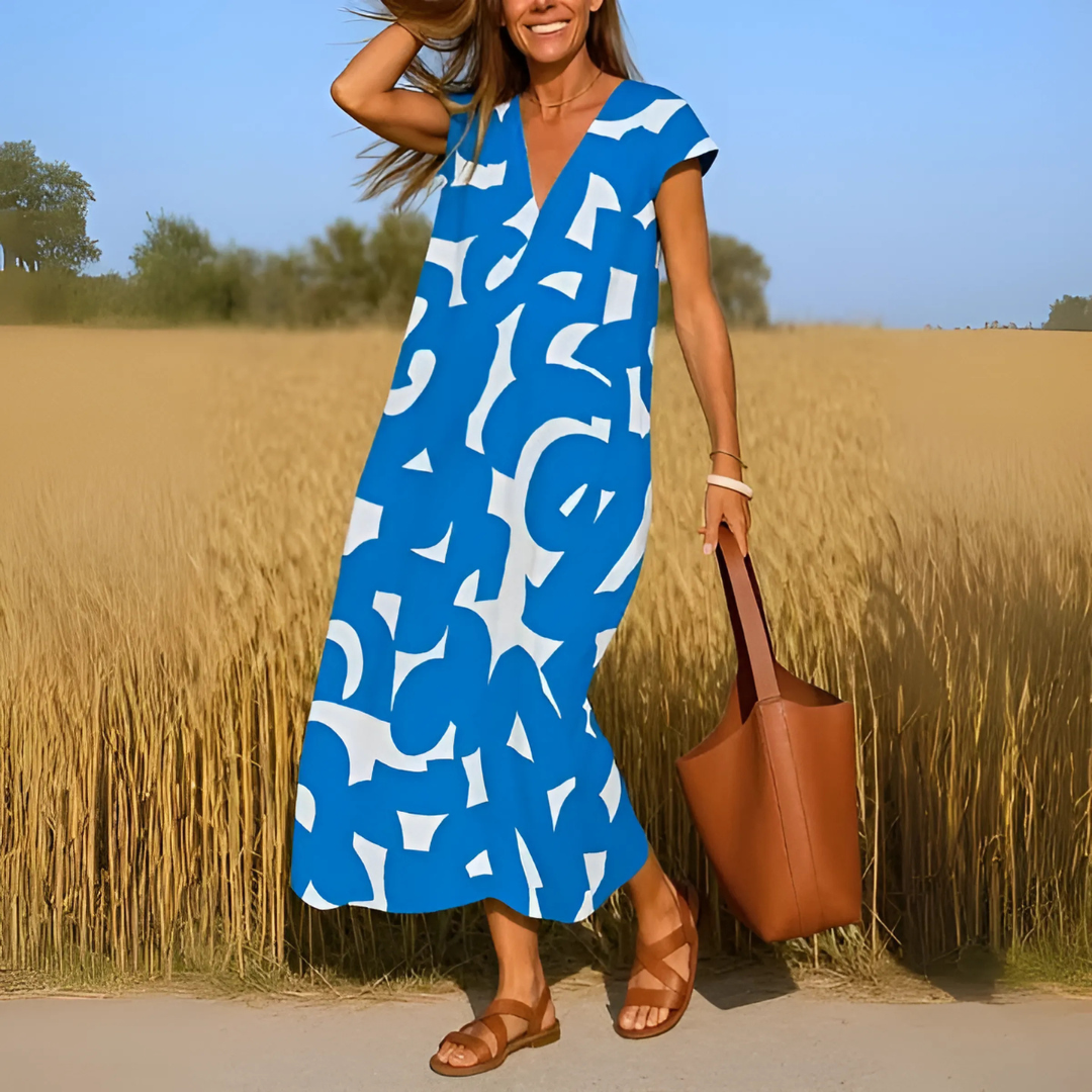 Robe fluide femme col V