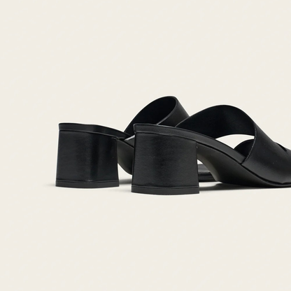 Leder-Pantoletten für Damen mit elegantem und bequemem Blockabsatz