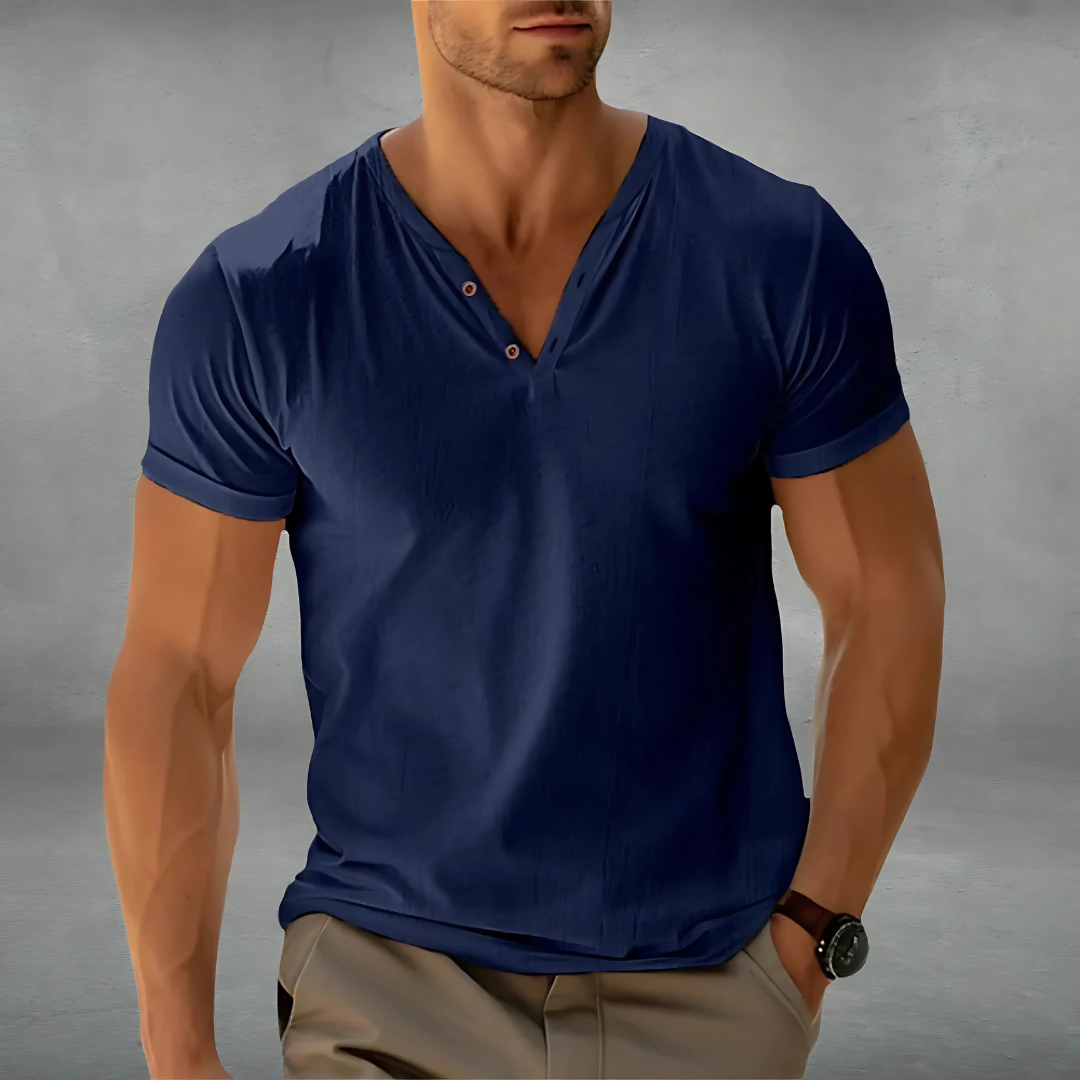 Polo-T-shirt homme col boutonné été