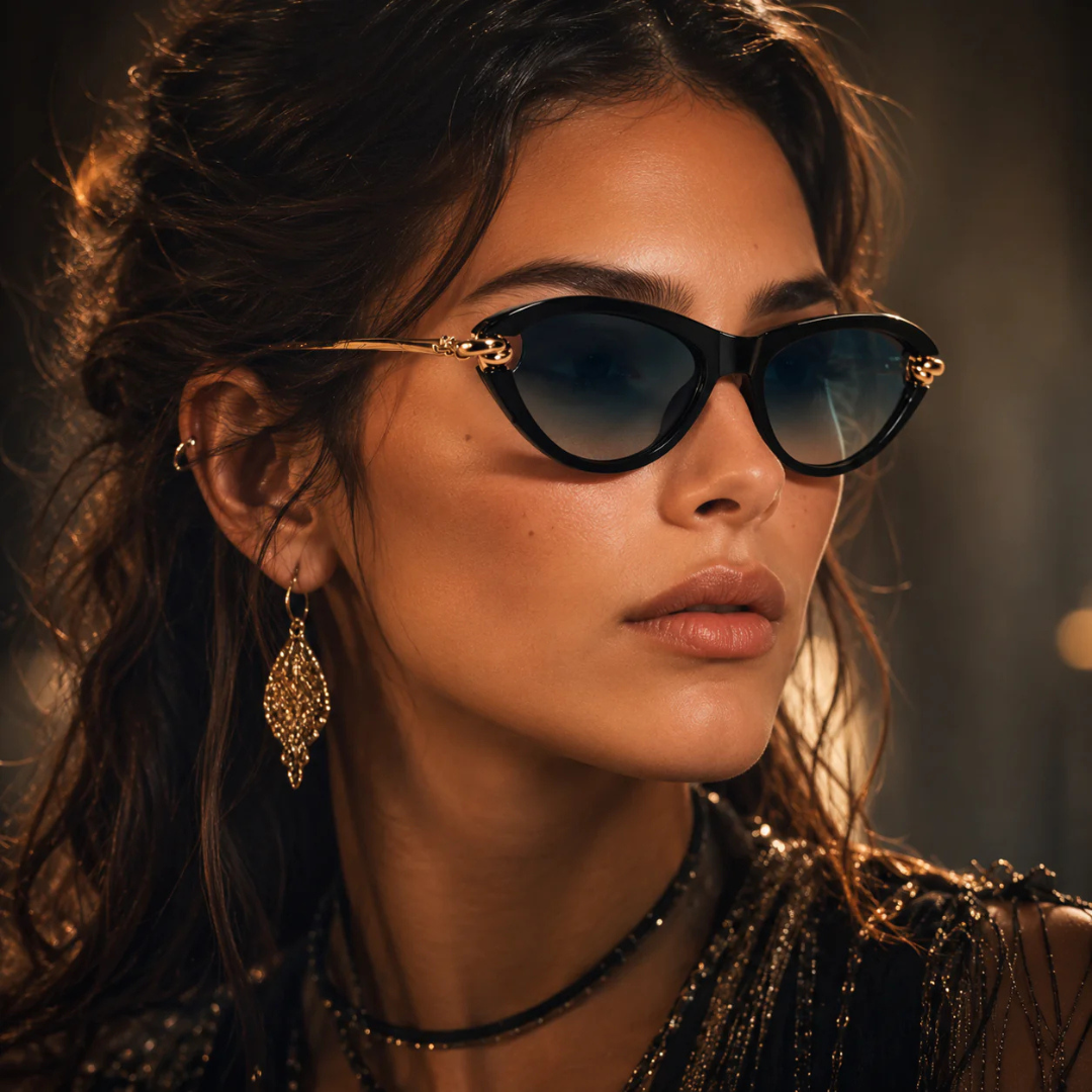 Lunettes Cat-Eye avec Chaîne