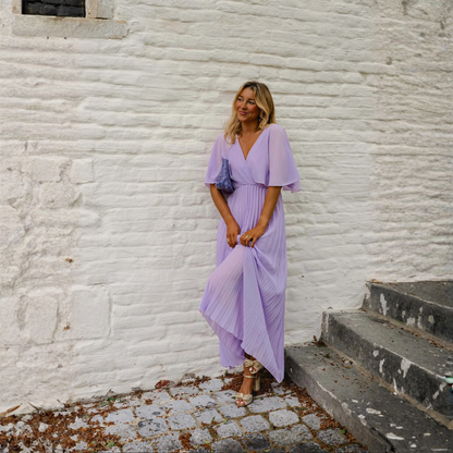 Robe longue fluide mauve élégante