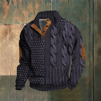 Pull vintage en maille structurée