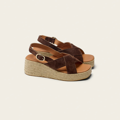 Espadrilles à plateforme motif léopard