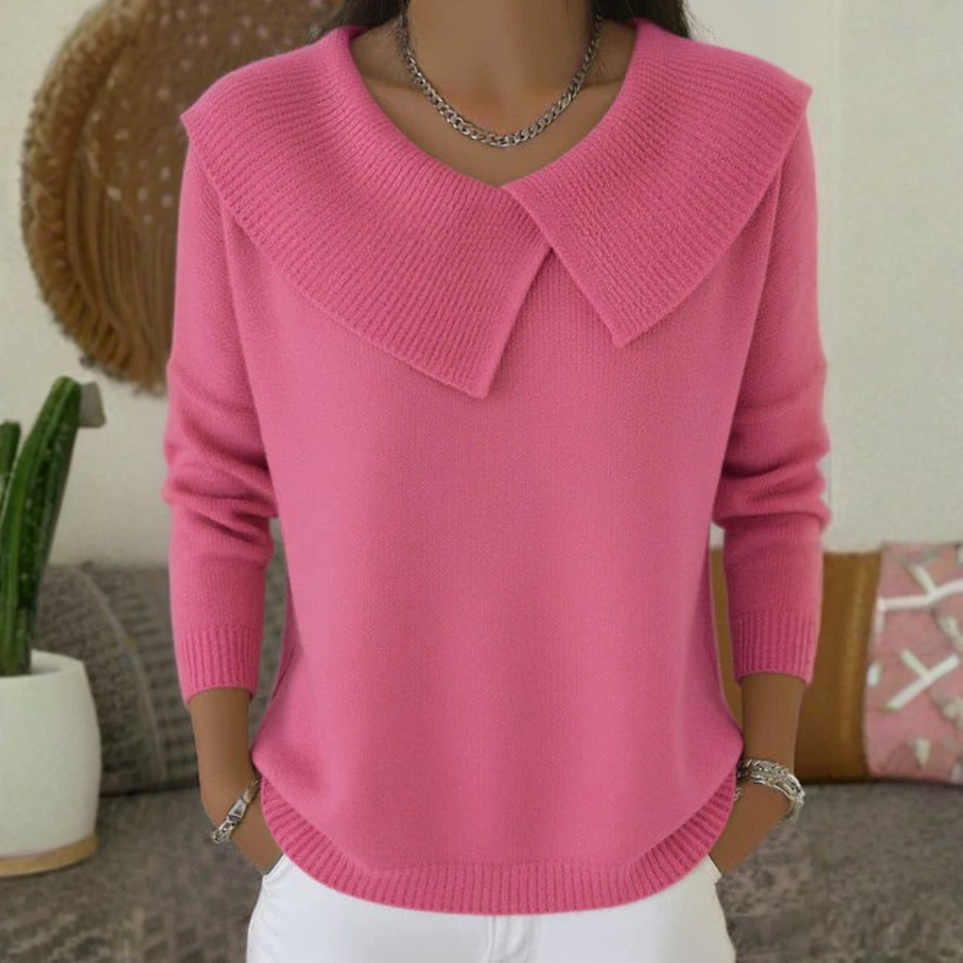 Pull en maille à col montant