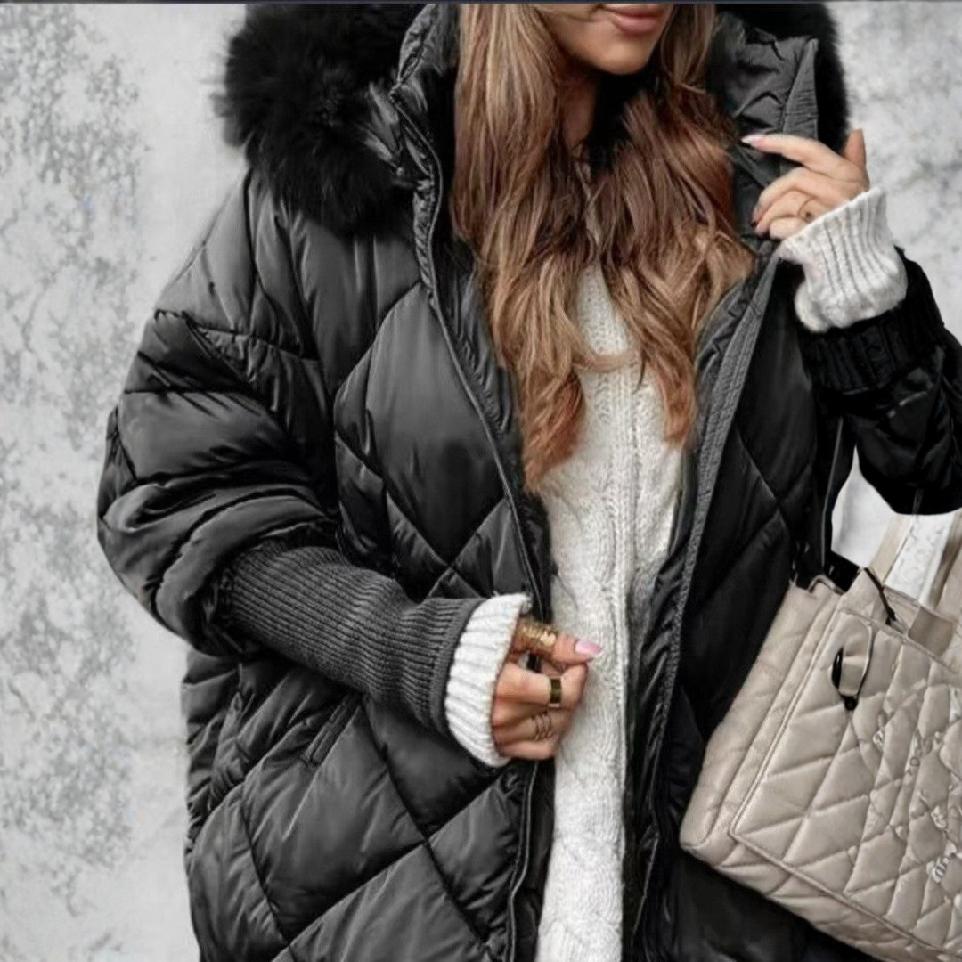 Manteau d'Hiver Quilté avec Capuche