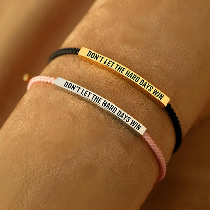 Bracelet de motivation en corde tressée
