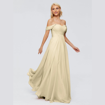 Robe de Demoiselle d'Honneur Élégante à Bretelles