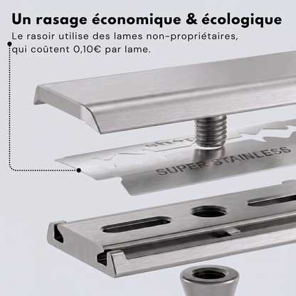 Sicherheitsrasierer aus Aluminium + 100er-Pack Klingen