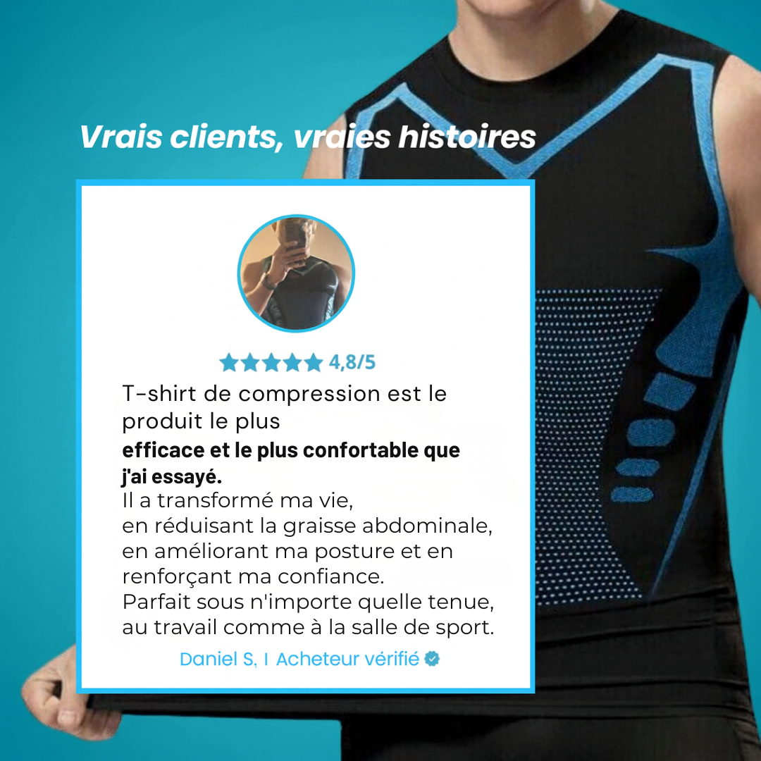 T-shirt de compression pour une posture améliorée et ventre plat