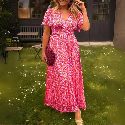 Maxi-robe d'été à motif fleuri